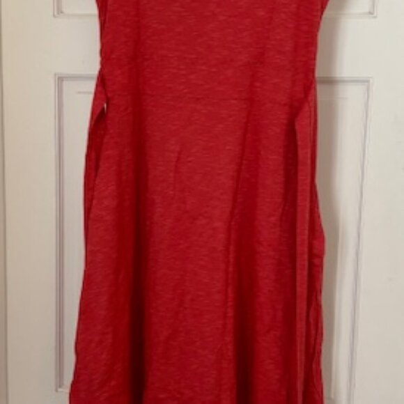 NWT Toad Co Cue Sleeveless Organic Cotton Blend Wrap Dress Rhubarb Coral Size M - Picture 3 of 7